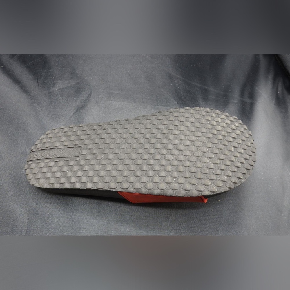 Prada Men's Black-Red Rubber Stripe Logo Sandals Slides Sz 6 - Picture 8 of 10